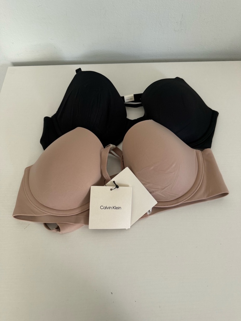 Calvin Klein Perfectly Fit 2x 34B Nude & Black Lightly Lined Full Coverage